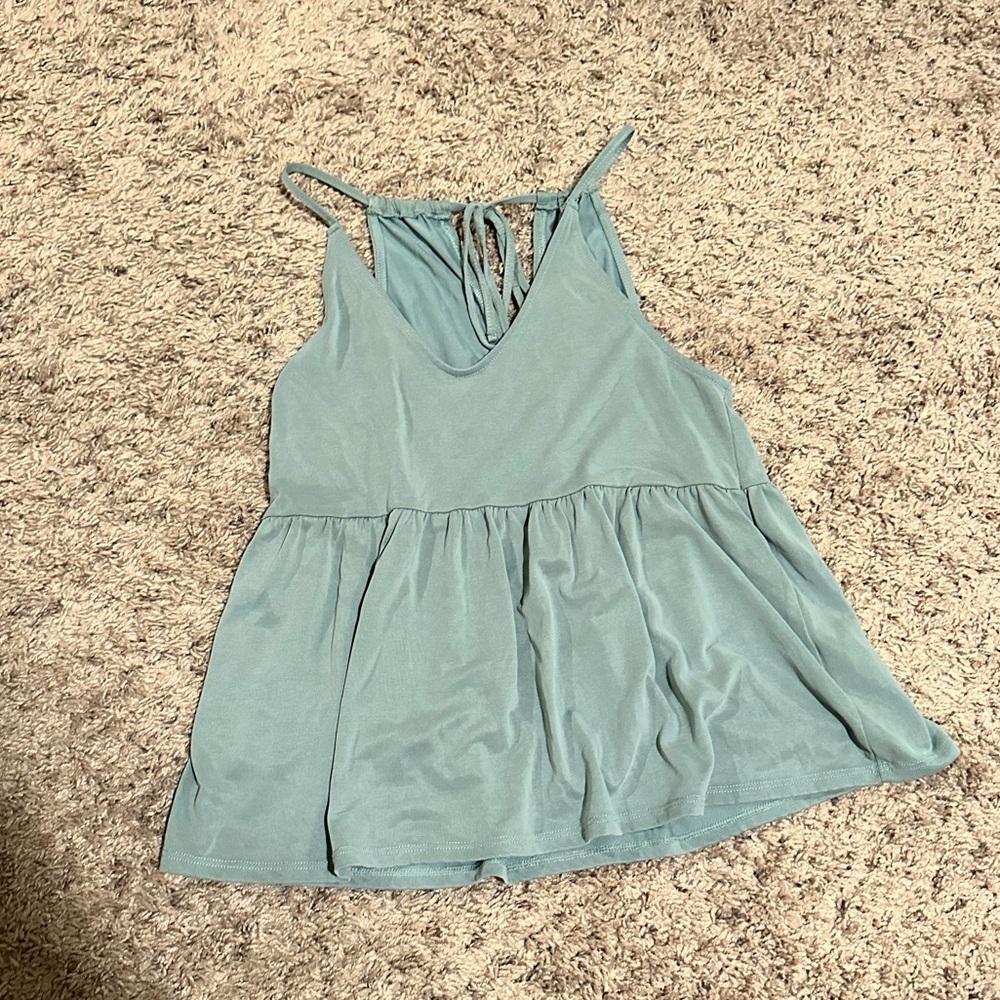 American Eagle, Sage Green Peplum tank top, Size Small